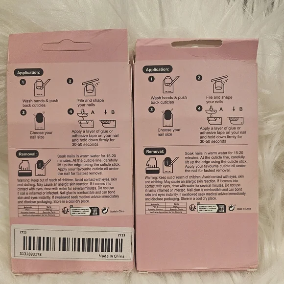 Press On Nails French Manicure Hearts And Jewels 24 Piece #1-#2 - Picture 2 of 4